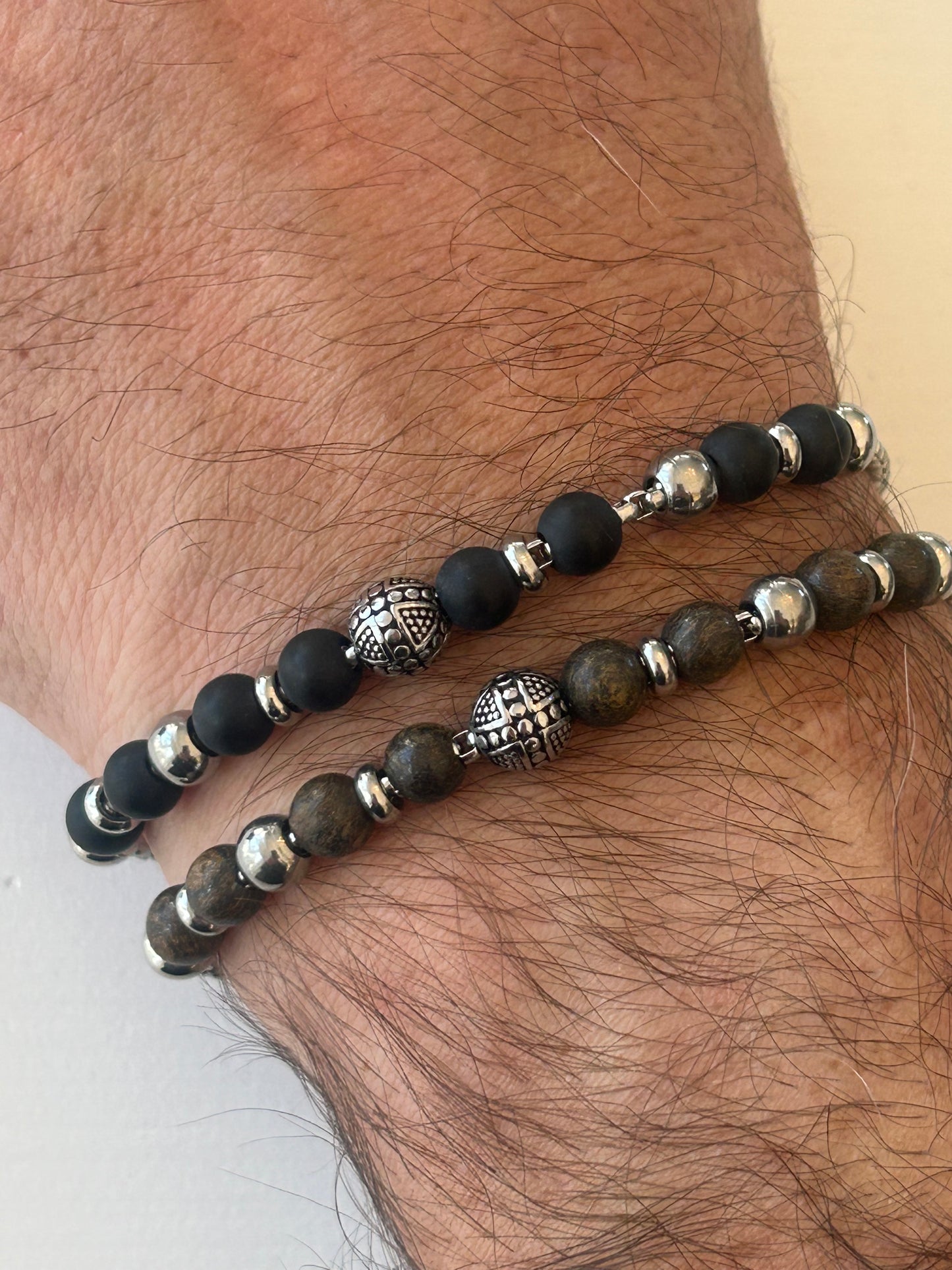 Armkette Onyx mit Stahl