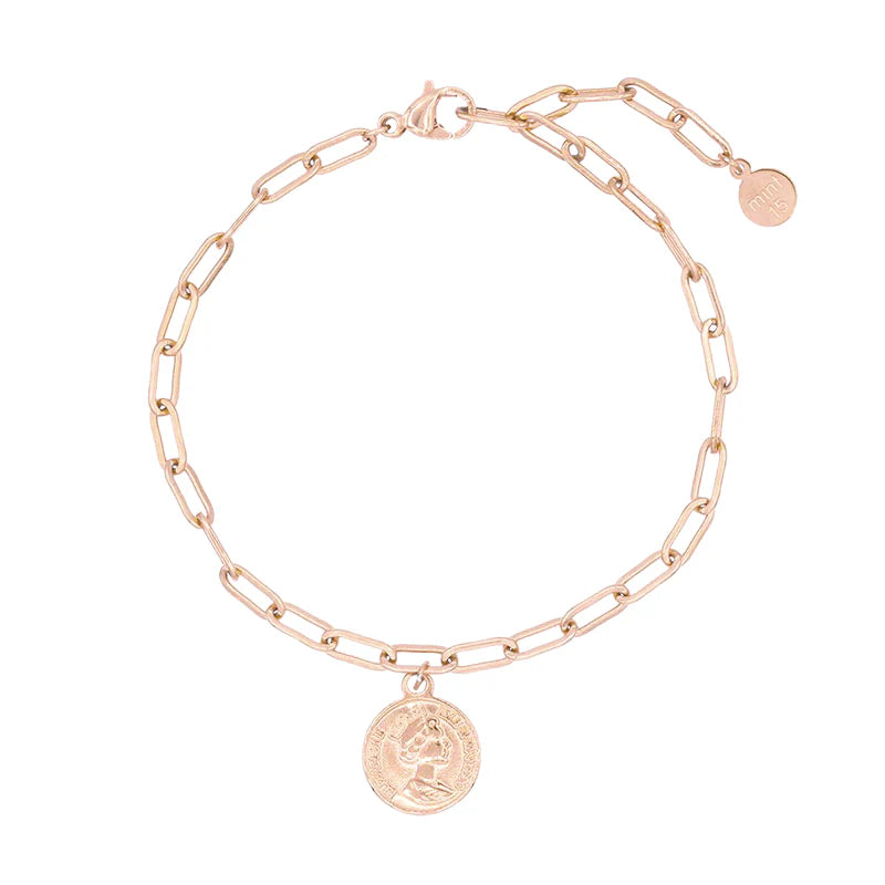 Kette und Münzenarmband Rosegold