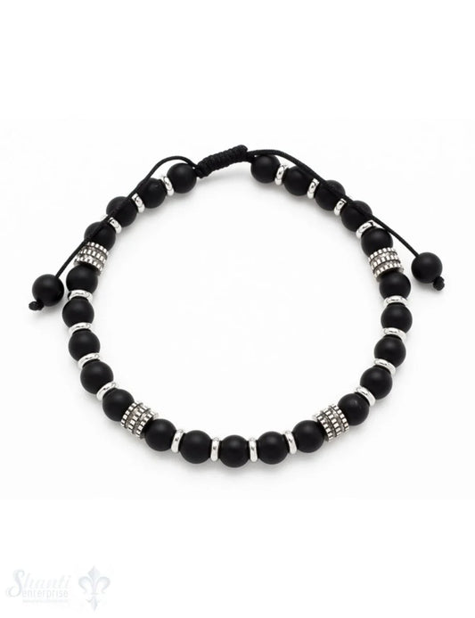 Onyx Armband mit Stahl