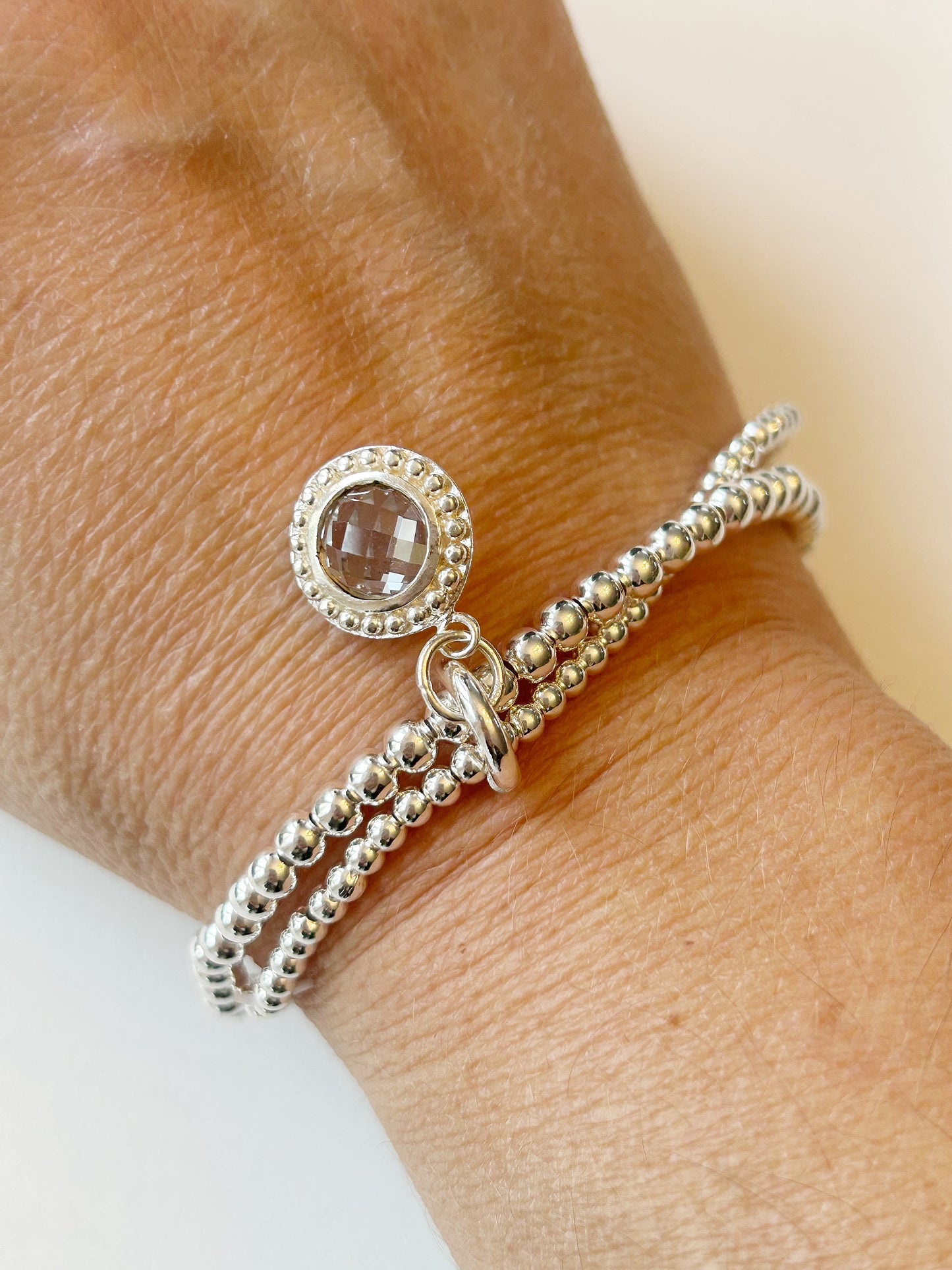 Silberkugel Armband