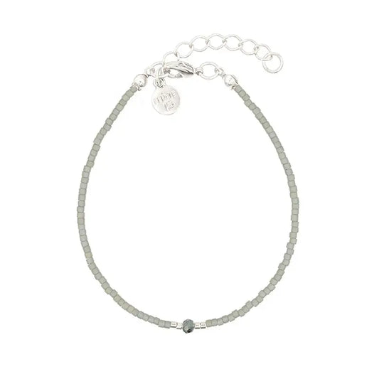 Kleines Diamantenarmband Vintage Grün Silber