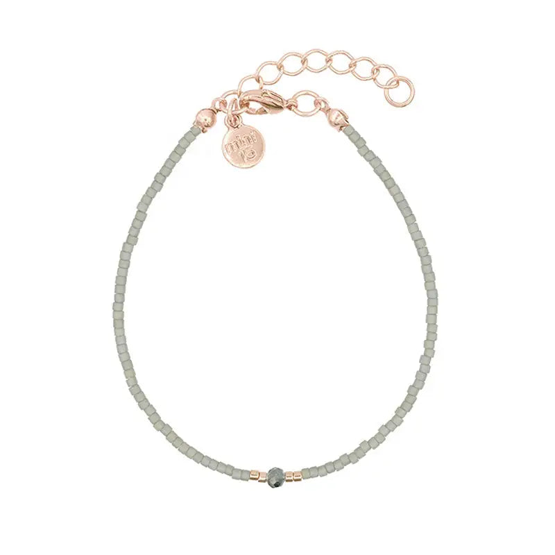 Kleines Diamantenarmband Vintage Grün Rosegold