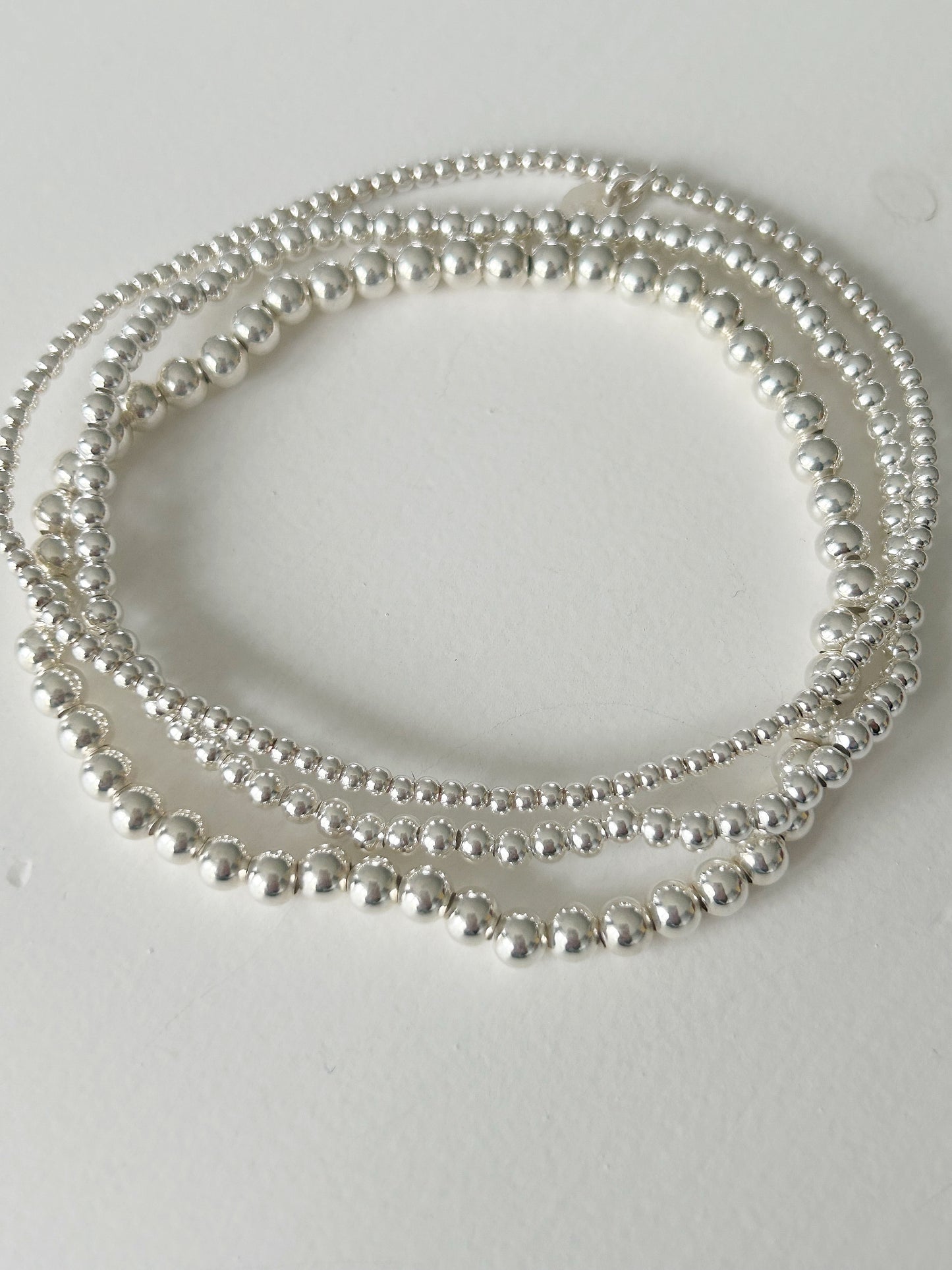 Silber Kugel Armband 4mm