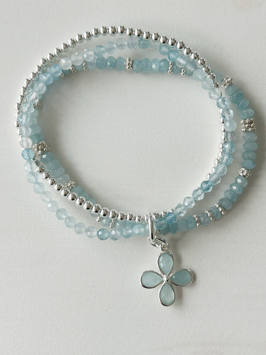 Aquamarin Armband mit Anhänger