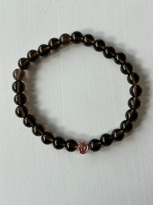 Armband Rauchquarz mit Rosegold