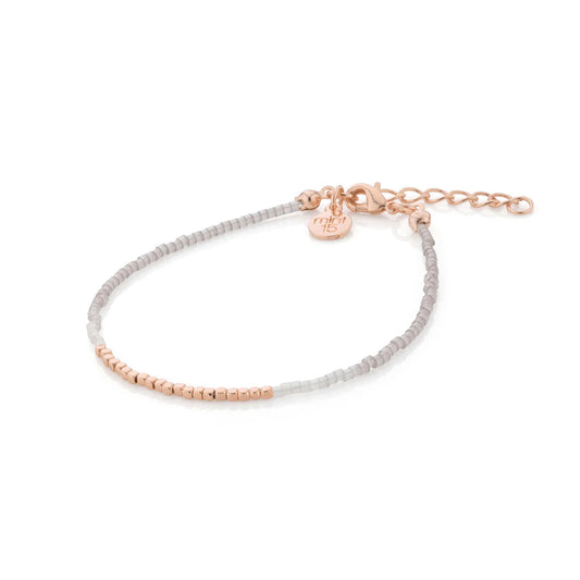 Armband aus Seidensatin Grau Rosegold