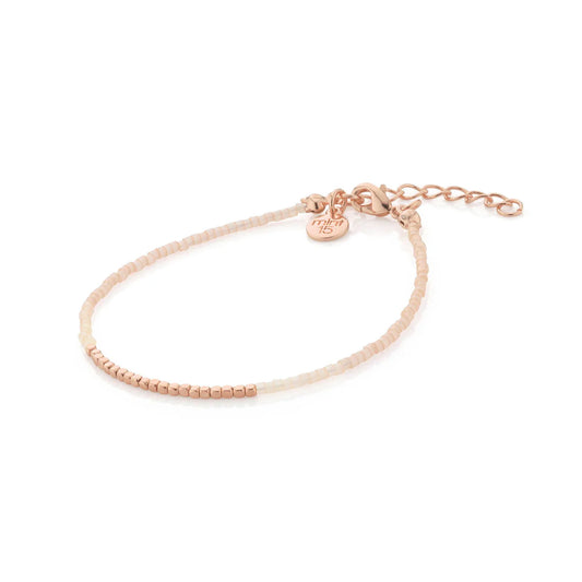 Armband aus Seidensatin Pfirsich Rosegold