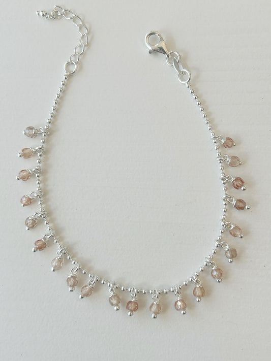 Armkette Silber Champagner-Zirkonen Anhängern