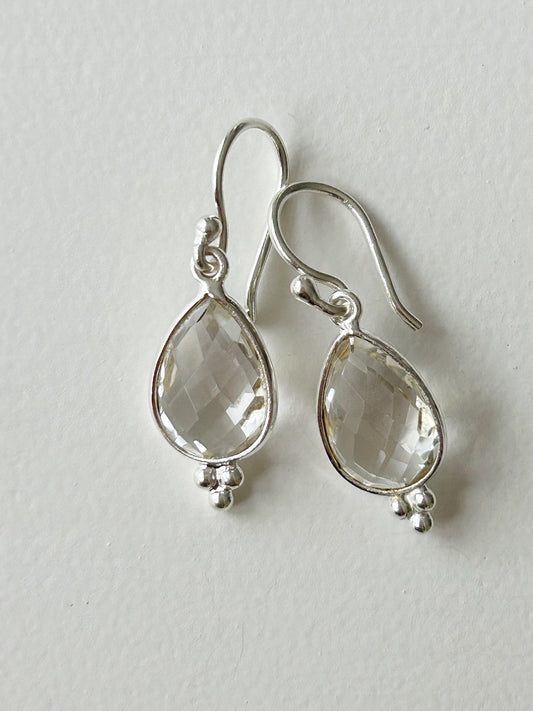 Ohrhänger Bergkristall (Tropfenform)