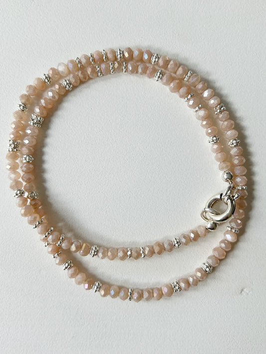 Halskette Rosenquarz Silber