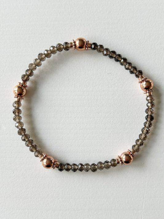 Armband Rauchquarz rosé-gold