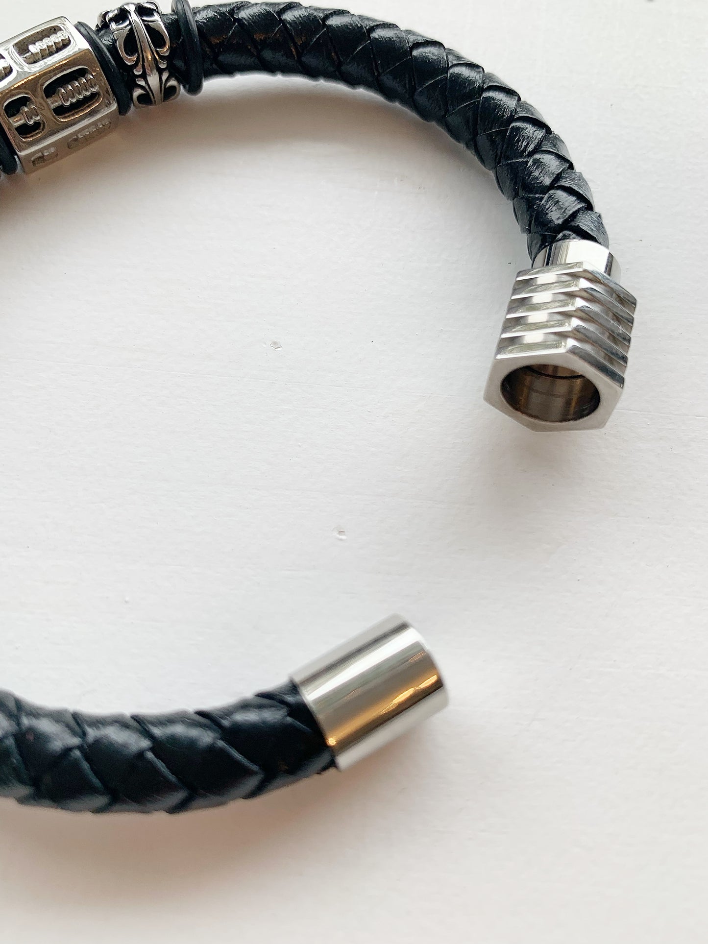 Armband Leder Stahl Magnetverschluss