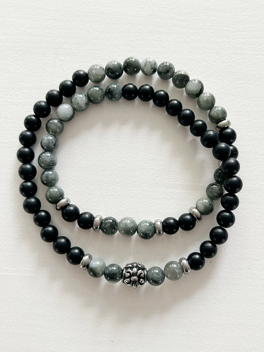 2-Reihiges Katzenaug-Quarz Armband