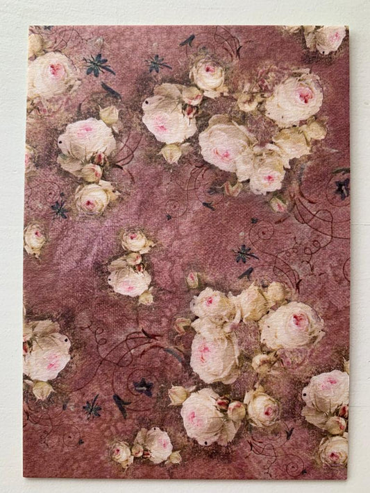 Postkarten englische Rosen dunkel